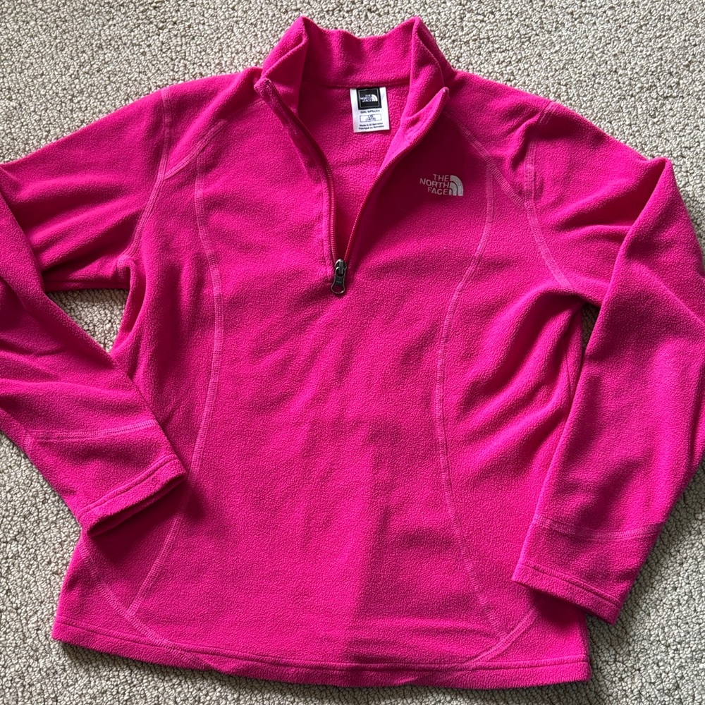 The North Face Women’s Hot Pink Quarter-Zip Fleece Pullover XXS